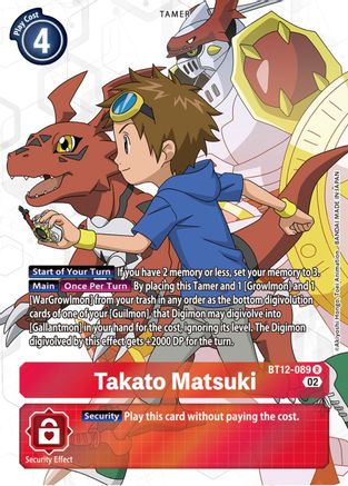 Takato Matsuki (Alternate Art) (BT12-089) - Across Time Foil - Premium Digimon Single from Bandai - Just $12.72! Shop now at Game Crave Tournament Store
