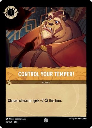 Control Your Temper! (26/204) - The First Chapter - Premium Lorcana Single from Disney - Just $0.08! Shop now at Game Crave Tournament Store