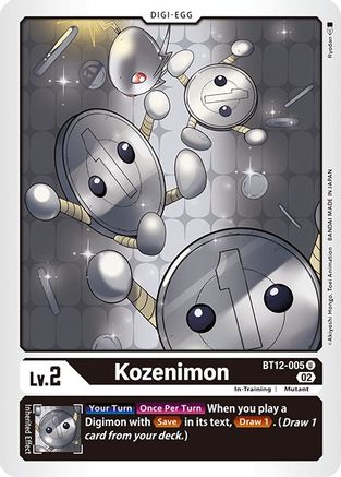 Kozenimon (BT12-005) - Across Time - Premium Digimon Single from Bandai - Just $0.08! Shop now at Game Crave Tournament Store