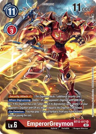 EmperorGreymon (Alternate Art) (BT12-017) - Across Time Foil - Premium Digimon Single from Bandai - Just $9.72! Shop now at Game Crave Tournament Store