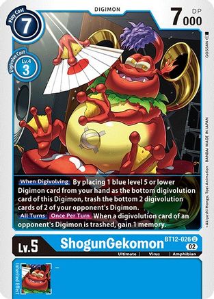 ShogunGekomon (BT12-026) - Across Time - Premium Digimon Single from Bandai - Just $0.08! Shop now at Game Crave Tournament Store