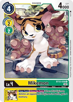 Mikemon (BT12-036) - Across Time - Premium Digimon Single from Bandai - Just $0.08! Shop now at Game Crave Tournament Store