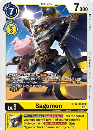 Sagomon (BT12-040) - Across Time - Premium Digimon Single from Bandai - Just $0.25! Shop now at Game Crave Tournament Store