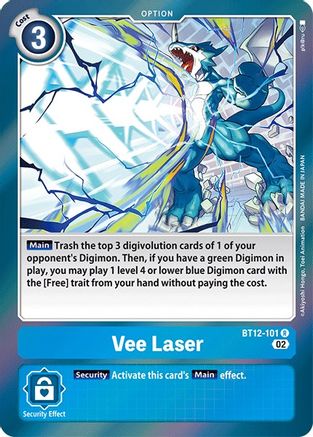 Vee Laser (BT12-101) - Across Time Foil - Premium Digimon Single from Bandai - Just $0.25! Shop now at Game Crave Tournament Store