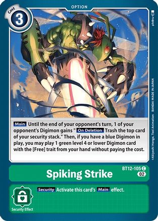 Spiking Strike (BT12-105) - Across Time - Premium Digimon Single from Bandai - Just $0.25! Shop now at Game Crave Tournament Store