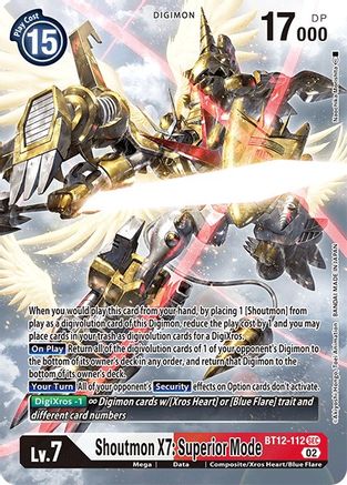 Shoutmon X7: Superior Mode (Alternate Art) (BT12-112) - Across Time Foil - Premium Digimon Single from Bandai - Just $5.84! Shop now at Game Crave Tournament Store