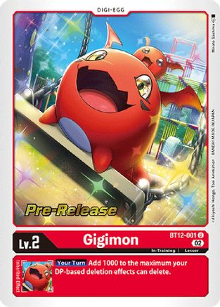 Gigimon (BT12-001) - Across Time Pre-Release Cards - Premium Digimon Single from Bandai - Just $1.99! Shop now at Game Crave Tournament Store