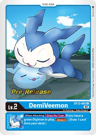 DemiVeemon (BT12-002) - Across Time Pre-Release Cards Foil - Premium Digimon Single from Bandai - Just $10.44! Shop now at Game Crave Tournament Store