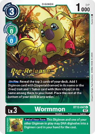 Wormmon (BT12-047) - Across Time Pre-Release Cards Foil - Premium Digimon Single from Bandai - Just $1.43! Shop now at Game Crave Tournament Store