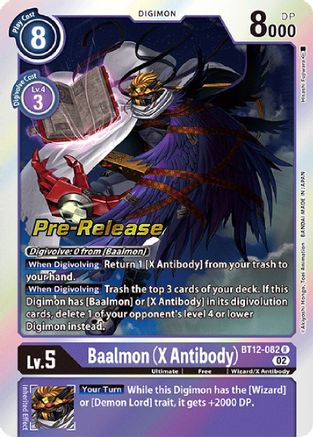 Baalmon (X Antibody) (BT12-082) - Across Time Pre-Release Cards - Premium Digimon Single from Bandai - Just $0.99! Shop now at Game Crave Tournament Store