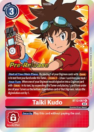 Taiki Kudo (BT12-087) - Across Time Pre-Release Cards Foil - Premium Digimon Single from Bandai - Just $0.17! Shop now at Game Crave Tournament Store