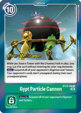 Gypt Particle Cannon (BT12-106) - Across Time Pre-Release Cards - Premium Digimon Single from Bandai - Just $11728.39! Shop now at Game Crave Tournament Store