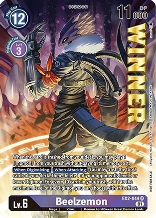 Beelzemon (April 2023 Beelzemon Special) (EX2-044) - Starter Deck 14: Beelzemon Advanced Deck Set Pre-Release Cards Foil - Premium Digimon Single from Bandai - Just $1.12! Shop now at Game Crave Tournament Store