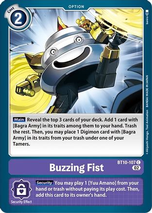 Buzzing Fist (BT10-107) - Revision Pack Cards - Premium Digimon Single from Bandai - Just $0.25! Shop now at Game Crave Tournament Store