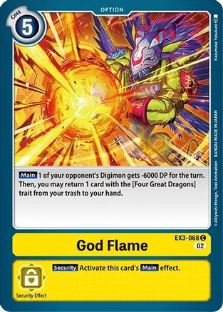 God Flame (EX3-068) - Revision Pack Cards - Premium Digimon Single from Bandai - Just $0.25! Shop now at Game Crave Tournament Store