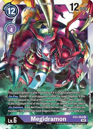 Megidramon (EX3-064) - Revision Pack Cards - Premium Digimon Single from Bandai - Just $0.25! Shop now at Game Crave Tournament Store