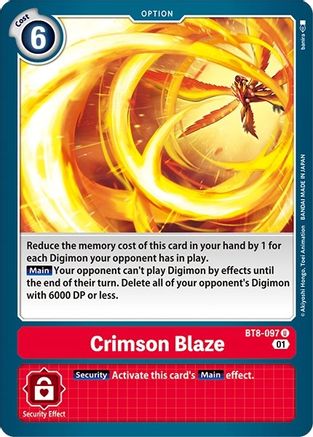 Crimson Blaze (BT8-097) - Revision Pack Cards - Premium Digimon Single from Bandai - Just $0.34! Shop now at Game Crave Tournament Store