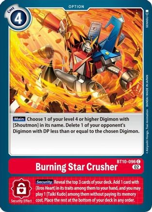 Burning Star Crusher (BT10-096) - Revision Pack Cards - Premium Digimon Single from Bandai - Just $0.13! Shop now at Game Crave Tournament Store