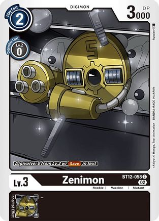 Zenimon (BT12-058) - Across Time - Premium Digimon Single from Bandai - Just $0.08! Shop now at Game Crave Tournament Store