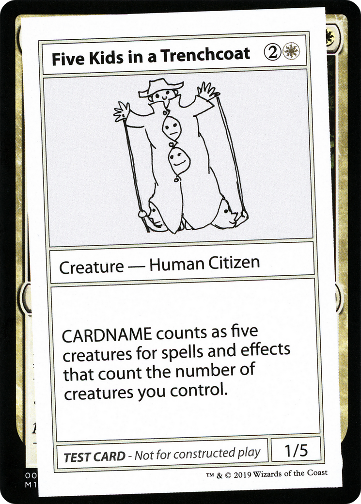 Five Kids in a Trenchcoat (CMB2-005) - Mystery Booster Playtest Cards 2021 - Premium MTG Single from Wizards of the Coast - Just $0.25! Shop now at Game Crave Tournament Store