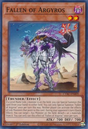 Fallen of Argyros (CYAC-EN009) - Cyberstorm Access 1st Edition - Premium Yugioh Single from Konami - Just $0.25! Shop now at Game Crave Tournament Store