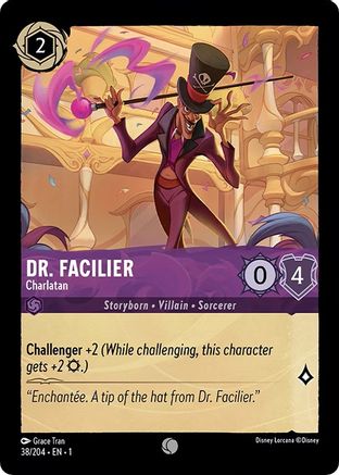 Dr. Facilier - Charlatan (38/204) - The First Chapter - Premium Lorcana Single from Disney - Just $0.08! Shop now at Game Crave Tournament Store