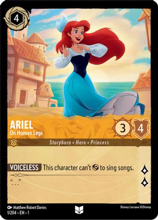 Ariel - On Human Legs (1/204) - The First Chapter - Premium Lorcana Single from Disney - Just $0.08! Shop now at Game Crave Tournament Store