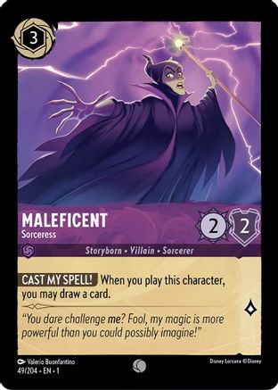 Maleficent - Sorceress (49/204) - The First Chapter - Premium Lorcana Single from Disney - Just $0.08! Shop now at Game Crave Tournament Store