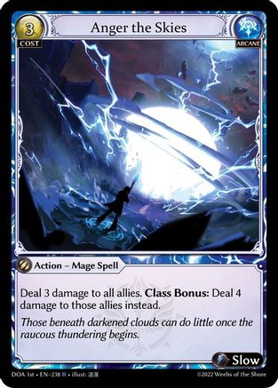 Anger the Skies (DAWN OF ASHES 1ST EDITION) Foil - Premium Grand Archive Single from Weebs of the Shore - Just $4.27! Shop now at Game Crave Tournament Store