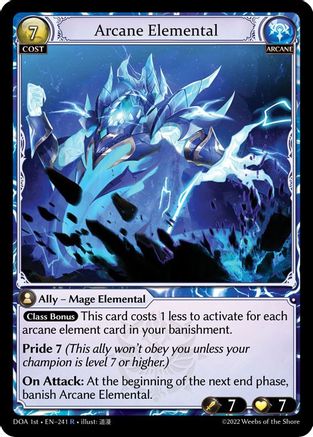 Arcane Elemental (DAWN OF ASHES 1ST EDITION) Foil - Premium Grand Archive Single from Weebs of the Shore - Just $12.82! Shop now at Game Crave Tournament Store