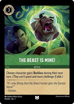 The Beast is Mine! (99/204) - The First Chapter - Premium Lorcana Single from Disney - Just $0.08! Shop now at Game Crave Tournament Store