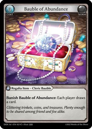 Bauble of Abundance (DAWN OF ASHES 1ST EDITION) Foil - Premium Grand Archive Single from Weebs of the Shore - Just $6! Shop now at Game Crave Tournament Store