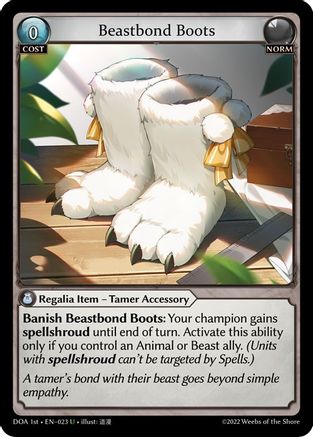 Beastbond Boots (DAWN OF ASHES 1ST EDITION) Foil - Premium Grand Archive Single from Weebs of the Shore - Just $0.15! Shop now at Game Crave Tournament Store