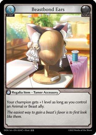 Beastbond Ears (DAWN OF ASHES 1ST EDITION) - Premium Grand Archive Single from Weebs of the Shore - Just $0.25! Shop now at Game Crave Tournament Store