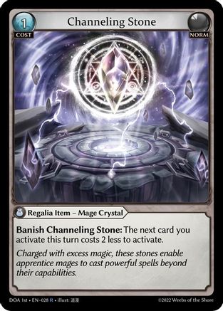 Channeling Stone (DAWN OF ASHES 1ST EDITION) Foil - Premium Grand Archive Single from Weebs of the Shore - Just $14.25! Shop now at Game Crave Tournament Store