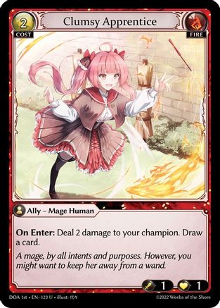 Clumsy Apprentice (DAWN OF ASHES 1ST EDITION) Foil - Premium Grand Archive Single from Weebs of the Shore - Just $7.06! Shop now at Game Crave Tournament Store