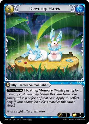 Dewdrop Hares (DAWN OF ASHES 1ST EDITION) Foil - Premium Grand Archive Single from Weebs of the Shore - Just $0.19! Shop now at Game Crave Tournament Store