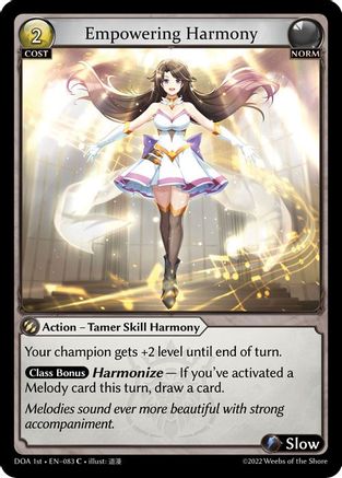 Empowering Harmony (DAWN OF ASHES 1ST EDITION) - Premium Grand Archive Single from Weebs of the Shore - Just $0.25! Shop now at Game Crave Tournament Store