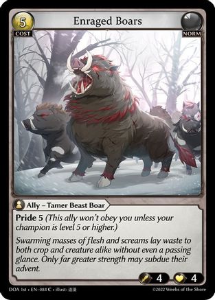 Enraged Boars (DAWN OF ASHES 1ST EDITION) Foil - Premium Grand Archive Single from Weebs of the Shore - Just $7.80! Shop now at Game Crave Tournament Store