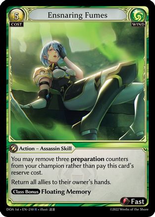 Ensnaring Fumes (DAWN OF ASHES 1ST EDITION) Foil - Premium Grand Archive Single from Weebs of the Shore - Just $0.61! Shop now at Game Crave Tournament Store