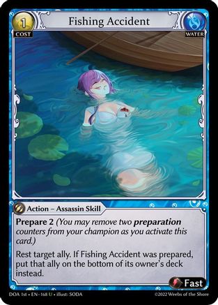 Fishing Accident (DAWN OF ASHES 1ST EDITION) - Premium Grand Archive Single from Weebs of the Shore - Just $0.34! Shop now at Game Crave Tournament Store