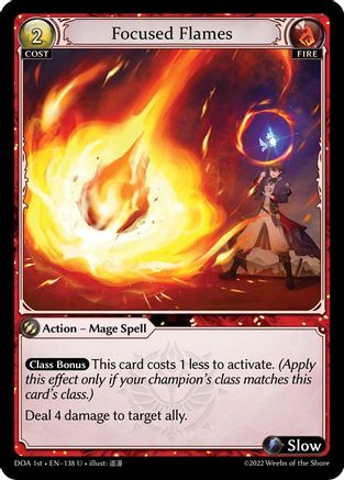 Focused Flames (DAWN OF ASHES 1ST EDITION) Foil - Premium Grand Archive Single from Weebs of the Shore - Just $0.08! Shop now at Game Crave Tournament Store