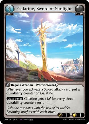 Galatine, Sword of Sunlight (DAWN OF ASHES 1ST EDITION) Foil - Premium Grand Archive Single from Weebs of the Shore - Just $0.52! Shop now at Game Crave Tournament Store