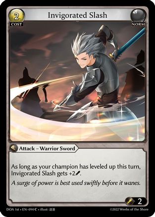 Invigorated Slash (DAWN OF ASHES 1ST EDITION) Foil - Premium Grand Archive Single from Weebs of the Shore - Just $14.25! Shop now at Game Crave Tournament Store
