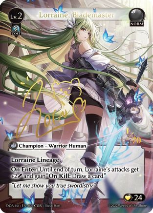 Lorraine, Blademaster (CUR) (DAWN OF ASHES 1ST EDITION) - Premium Grand Archive Single from Weebs of the Shore - Just $0! Shop now at Game Crave Tournament Store