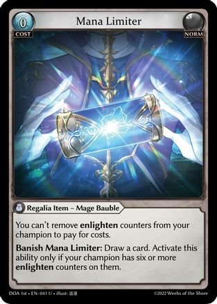 Mana Limiter (DAWN OF ASHES 1ST EDITION) Foil - Premium Grand Archive Single from Weebs of the Shore - Just $0.09! Shop now at Game Crave Tournament Store