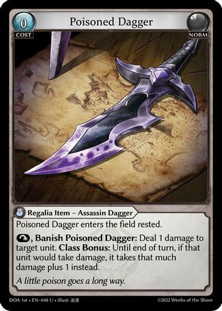 Poisoned Dagger (DAWN OF ASHES 1ST EDITION) Foil - Premium Grand Archive Single from Weebs of the Shore - Just $6.46! Shop now at Game Crave Tournament Store