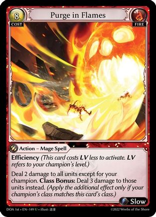 Purge in Flames (DAWN OF ASHES 1ST EDITION) Foil - Premium Grand Archive Single from Weebs of the Shore - Just $2.85! Shop now at Game Crave Tournament Store