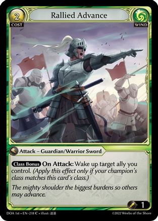 Rallied Advance (DAWN OF ASHES 1ST EDITION) Foil - Premium Grand Archive Single from Weebs of the Shore - Just $7.69! Shop now at Game Crave Tournament Store