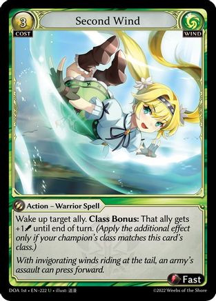Second Wind (DAWN OF ASHES 1ST EDITION) Foil - Premium Grand Archive Single from Weebs of the Shore - Just $7.13! Shop now at Game Crave Tournament Store
